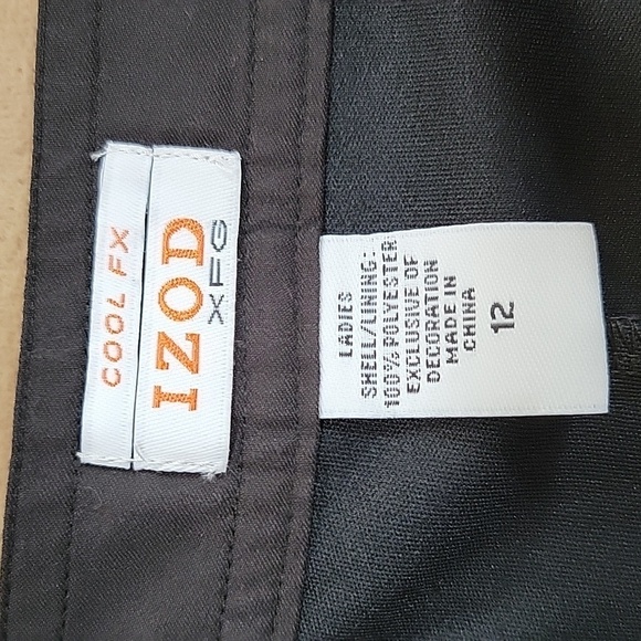 Izod XFG Cool FX Black Pink Stripe Pleated Athletic Skort Size12 EUC - Picture 5 of 12